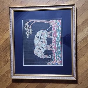 Vintage Elephant Silk Artwork